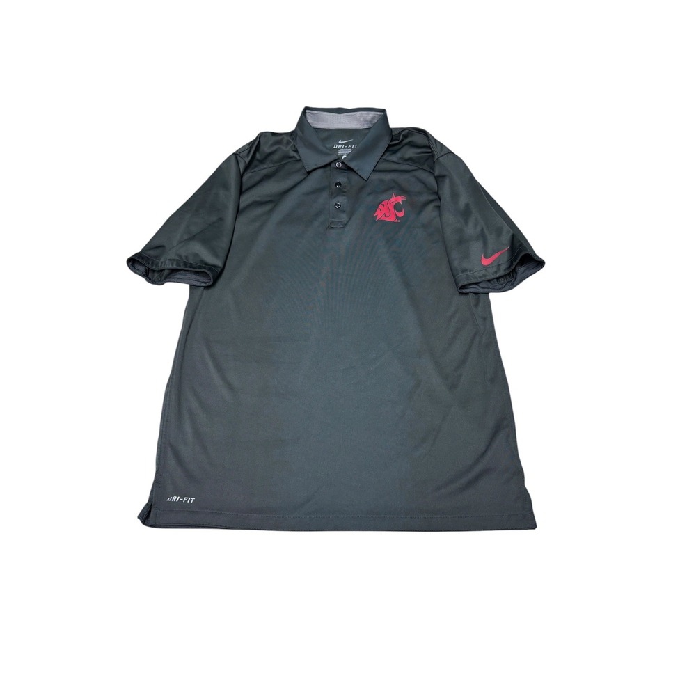 Nike Dri-FIT Washington State Cougars Polo Shirt Mens Medium Gray WSU NCAA